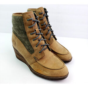 The North Face Bridgeton Womens Size 7 Brown Leather Waterproof Wedge Boots